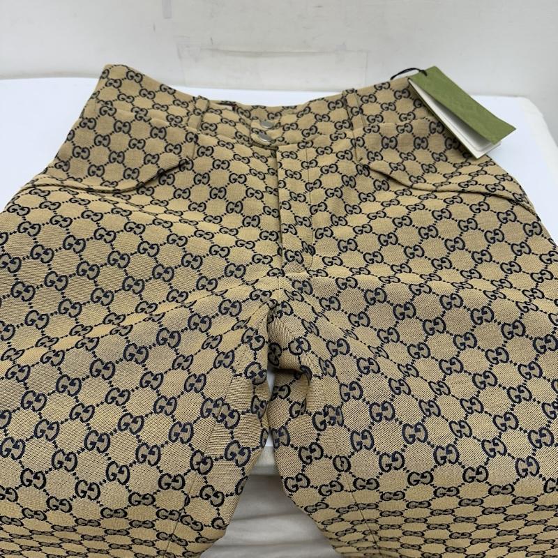 グッチ GUCCI パンツ ワークパンツ、ペインターパンツ 中綿入り GG キャンバス パンツ 721764 ZAKYZ 46 ベージュ / ベージュ / beige X 紺 / ネイビー / navy メンズ USED 古着 中古 50150456