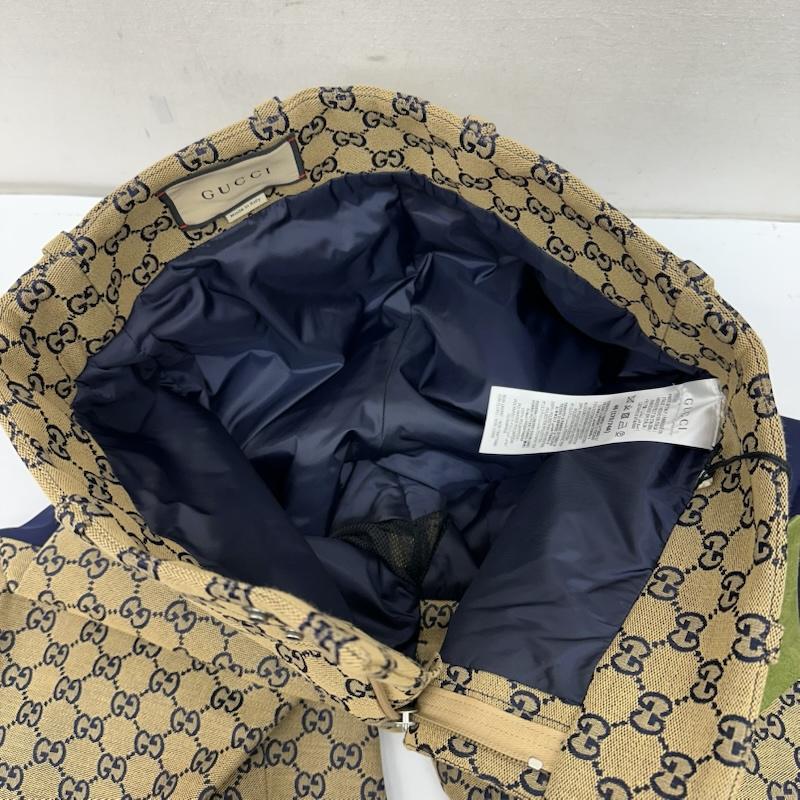 グッチ GUCCI パンツ ワークパンツ、ペインターパンツ 中綿入り GG キャンバス パンツ 721764 ZAKYZ 46 ベージュ / ベージュ / beige X 紺 / ネイビー / navy メンズ USED 古着 中古 50150456