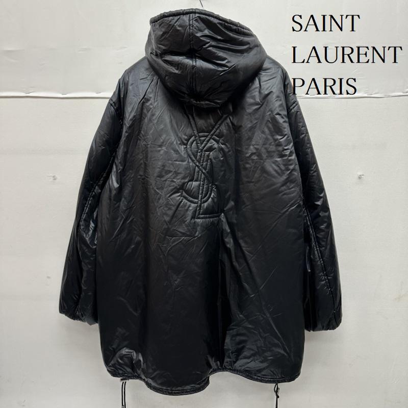 サンローランパリ SAINT LAURENT PARIS ジャケット、上着 ジャンパー、ブルゾン 758264Y5F65100046 YSL 刺繡 アノラック ナイロン ジャケット 48 黒 / ブラック / black メンズ USED 古着 中古 50150459