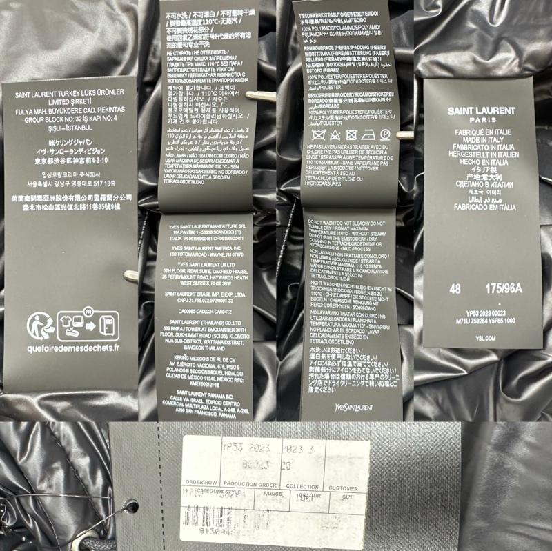 サンローランパリ SAINT LAURENT PARIS ジャケット、上着 ジャンパー、ブルゾン 758264Y5F65100046 YSL 刺繡 アノラック ナイロン ジャケット 48 黒 / ブラック / black メンズ USED 古着 中古 50150459