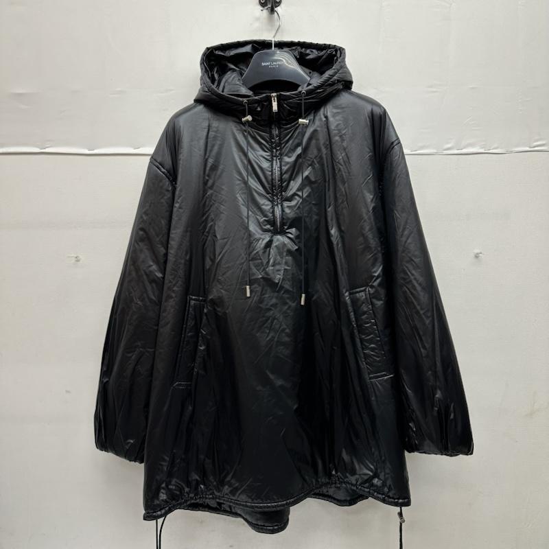 サンローランパリ SAINT LAURENT PARIS ジャケット、上着 ジャンパー、ブルゾン 758264Y5F65100046 YSL 刺繡 アノラック ナイロン ジャケット 48 黒 / ブラック / black メンズ USED 古着 中古 50150459