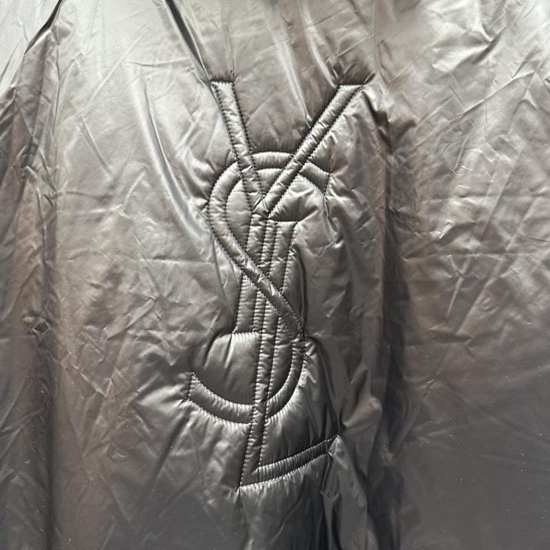 サンローランパリ SAINT LAURENT PARIS ジャケット、上着 ジャンパー、ブルゾン 758264Y5F65100046 YSL 刺繡 アノラック ナイロン ジャケット 48 黒 / ブラック / black メンズ USED 古着 中古 50150459