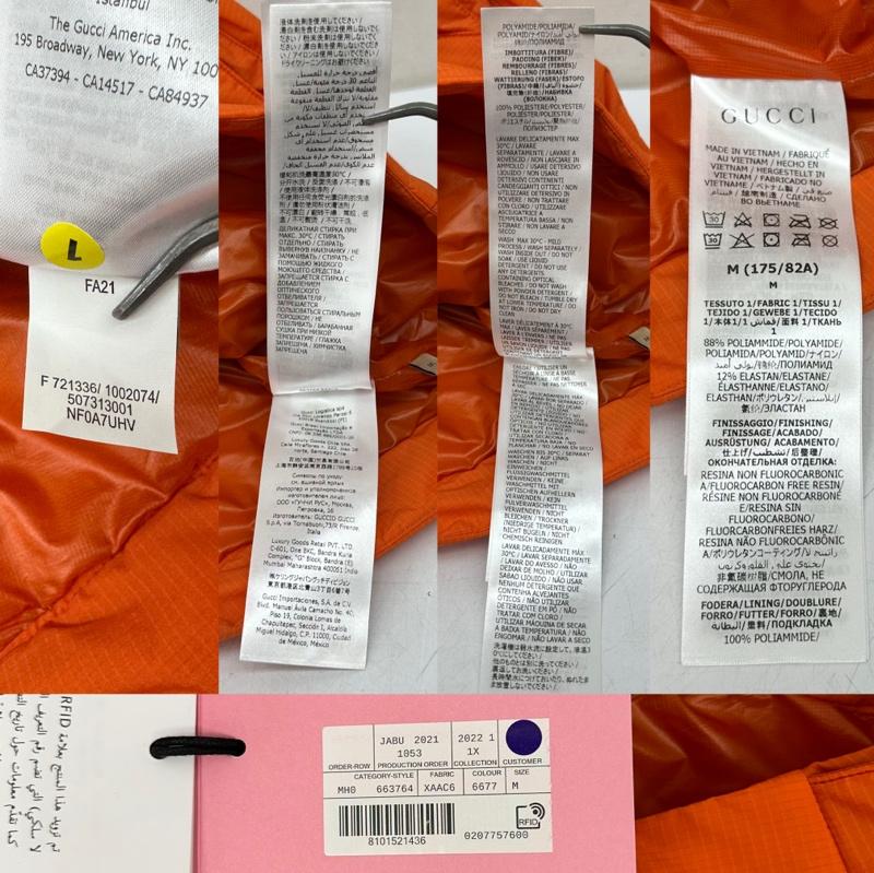 グッチ GUCCI パンツ ワークパンツ、ペインターパンツ 21AW THE NORTH FACE ナイロン 中綿 カーゴ パンツ 663764 XAAC6 M 橙 / オレンジ / orange メンズ USED 古着 中古 50150460