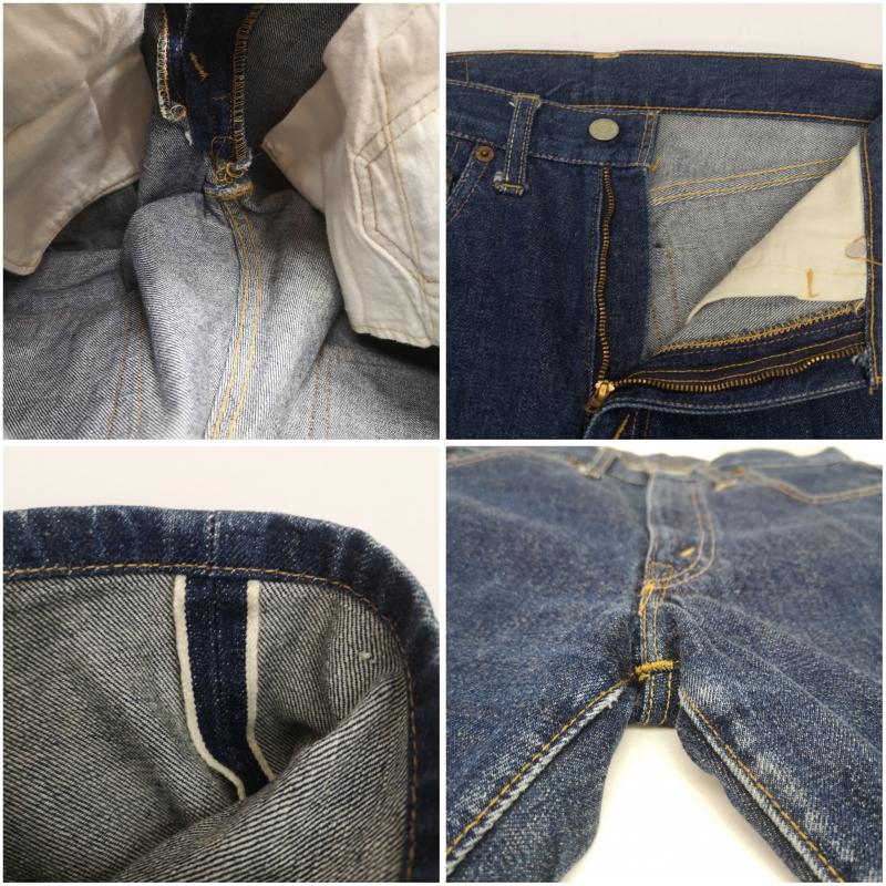 リーバイス Levi s パンツ デニム、ジーンズ 60s 502-0117 ボタン裏 4 シングルステッチ ビッグ E 不均等V 紙パッチ デニムパンツ 28インチ インディゴ / インディゴ / Indigo メンズ USED 古着 中古 50150513