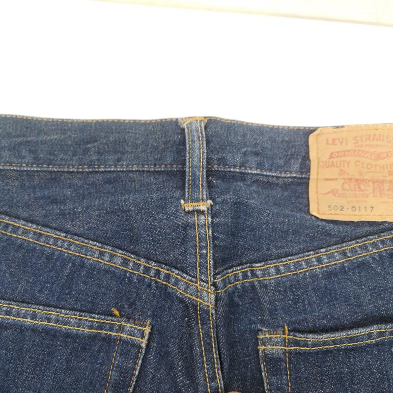 リーバイス Levi s パンツ デニム、ジーンズ 60s 502-0117 ボタン裏 4 シングルステッチ ビッグ E 不均等V 紙パッチ デニムパンツ 28インチ インディゴ / インディゴ / Indigo メンズ USED 古着 中古 50150513