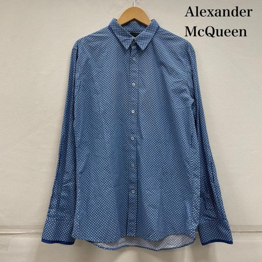 アレキサンダーマックイーン ALEXANDERMCQUEEN シャツ、ブラウス 長袖 ドクロ スカル プリント 長袖 ドレスシャツ コットン 総柄 50 プリント X 総柄 青 / ブルー / blue X 白 / ホワイト / white メンズ USED 古着 中古 50150552