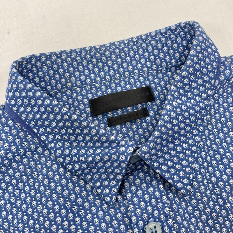 アレキサンダーマックイーン ALEXANDERMCQUEEN シャツ、ブラウス 長袖 ドクロ スカル プリント 長袖 ドレスシャツ コットン 総柄 50 プリント X 総柄 青 / ブルー / blue X 白 / ホワイト / white メンズ USED 古着 中古 50150552