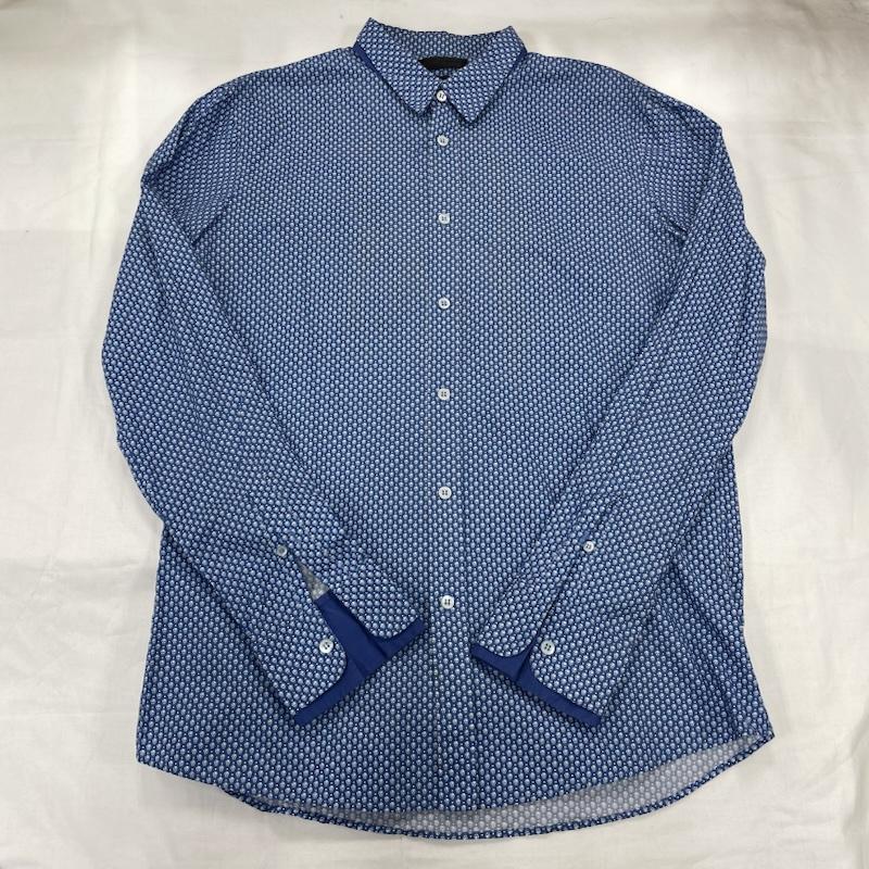 アレキサンダーマックイーン ALEXANDERMCQUEEN シャツ、ブラウス 長袖 ドクロ スカル プリント 長袖 ドレスシャツ コットン 総柄 50 プリント X 総柄 青 / ブルー / blue X 白 / ホワイト / white メンズ USED 古着 中古 50150552