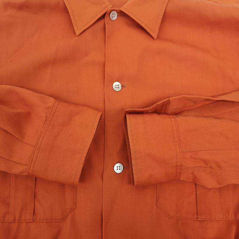 ワイズフォーメン Y s for men シャツ、ブラウス 長袖 ウール ナイロン 長袖 シャツ - 橙 / オレンジ / orange X 赤 / レッド / red メンズ USED 古着 中古 50150561