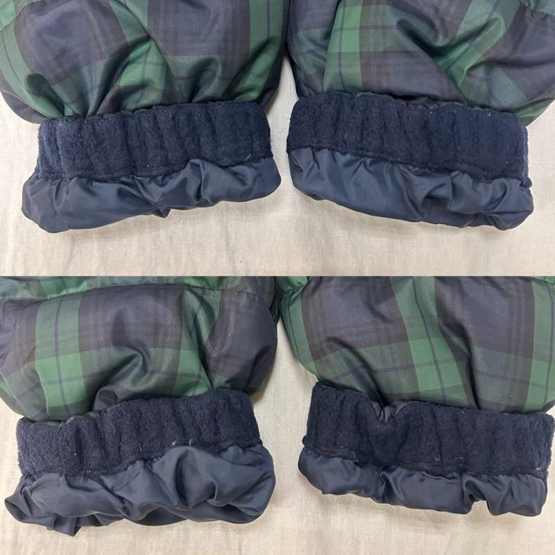 ポロラルフローレン POLO RALPH LAUREN ジャケット、上着 ダウンジャケット ブラックウォッチ タータンチェック フード付き ロゴ刺繍 グリーン 140cm 140cm チェック 黒 / ブラック / black X 緑 / グリーン / green ボーイズ USED 古着 中古 50150574