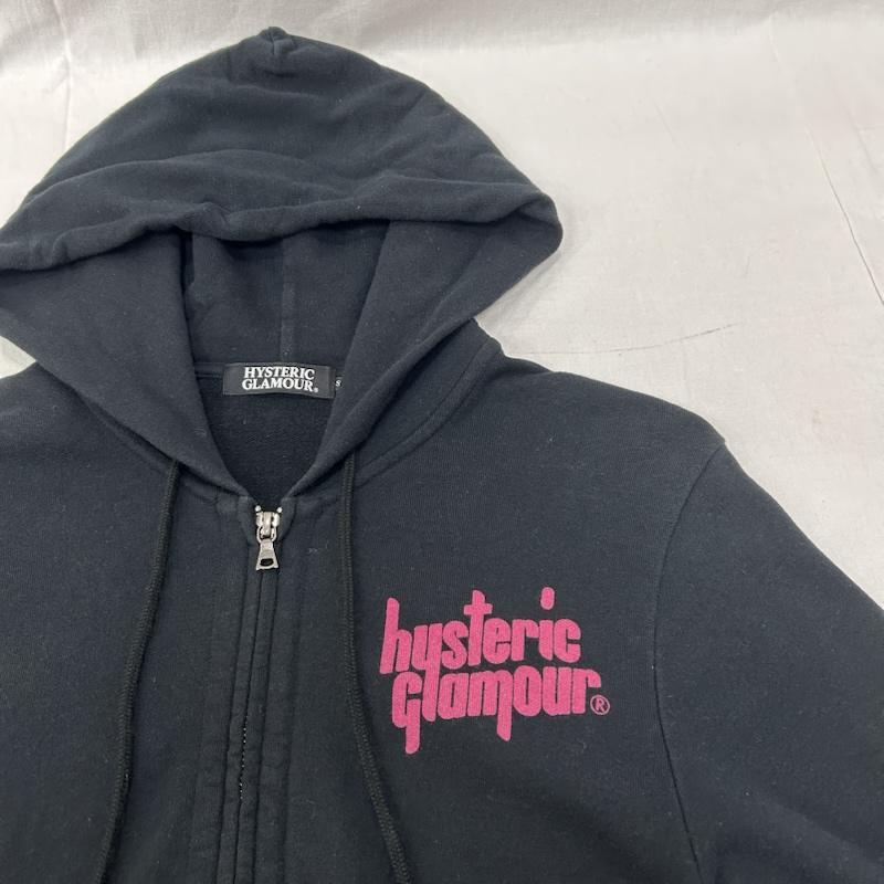 ヒステリックグラマー HYSTERIC GLAMOUR パーカー 長袖 ジップパーカー ヒスガール バックプリント ブラック Sサイズ 0214CF07 S プリント 黒 / ブラック / black レディース USED 古着 中古 50150579