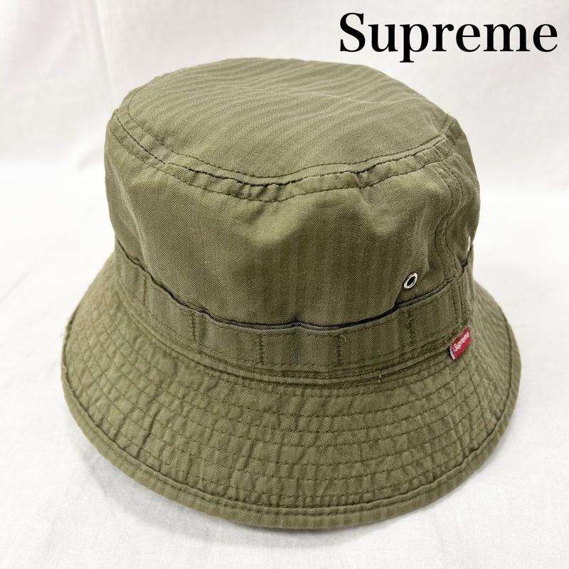 シュプリーム Supreme 帽子 ハット VIntage supreme サファリハット バケットハット オリーブグリーン - ワンポイント オリーブグリーン / オリーブグリーン / メンズ USED 古着 中古 50150587