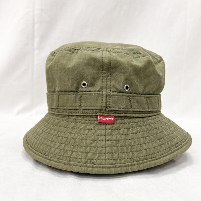 シュプリーム Supreme 帽子 ハット VIntage supreme サファリハット バケットハット オリーブグリーン - ワンポイント オリーブグリーン / オリーブグリーン / メンズ USED 古着 中古 50150587