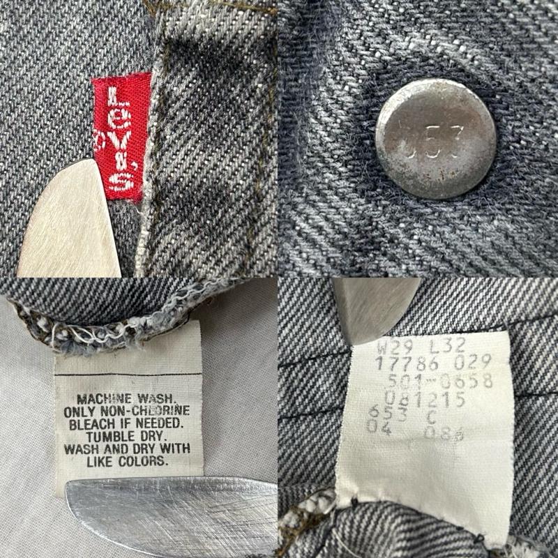 リーバイス Levi s パンツ デニム、ジーンズ USA製 80s 86年製 501 ボタン裏653 W29L32 グレー ボタンフライ - 灰 / グレー / gray メンズ USED 古着 中古 50150591