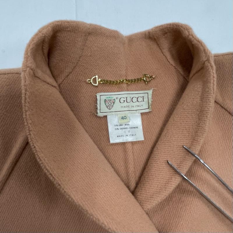 グッチ GUCCI コート コート一般 ウール カシミヤ ロング コート Aライン イタリア製 40 無地 桃 / ピンク / pink レディース USED 古着 中古 50150599