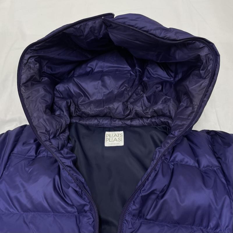 プリーツプリーズ PLEATS PLEASE ジャケット、上着 ダウンジャケット ISSEY MIYAKE イッセイミヤケ フーデッド ロング ダウン コート ジップアップ 3 無地 レディース USED 古着 中古 50150601
