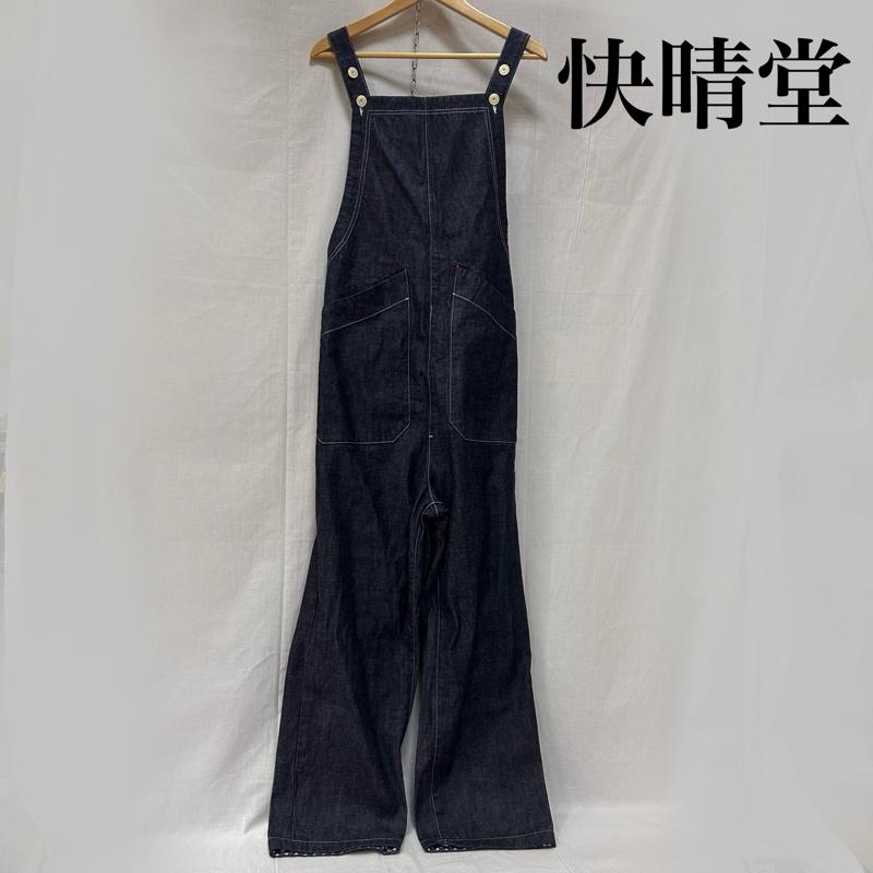 カイセイドウ 快晴堂 サロペット・オーバーオール サロペット、オーバーオール Heritage&Craft ワークポケット サロンペットパンツ デニム インディゴ 裏地水玉 サイズ2 2 無地 インディゴ / インディゴ / Indigo レディース USED 古着 中古 50150603