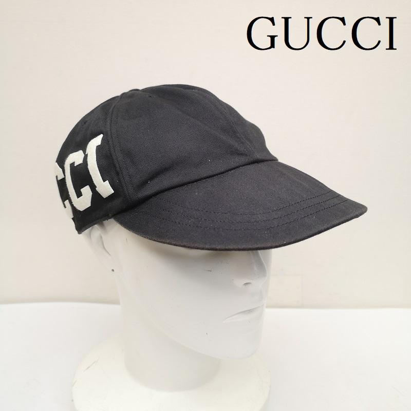 グッチ GUCCI 帽子 キャップ 751400 4HA0M ロゴ ベースボール キャップ XL - 黒 / ブラック / black メンズ USED 古着 中古 50150655