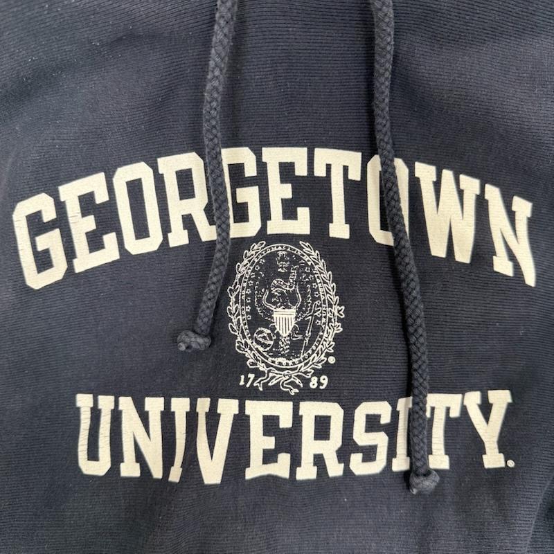 チャンピオン Champion パーカー 長袖 00s リバースウィーブ スウェット パーカー GEORGTOWN カレッジプリント XL 紺 / ネイビー / navy メンズ USED 古着 中古 50150666