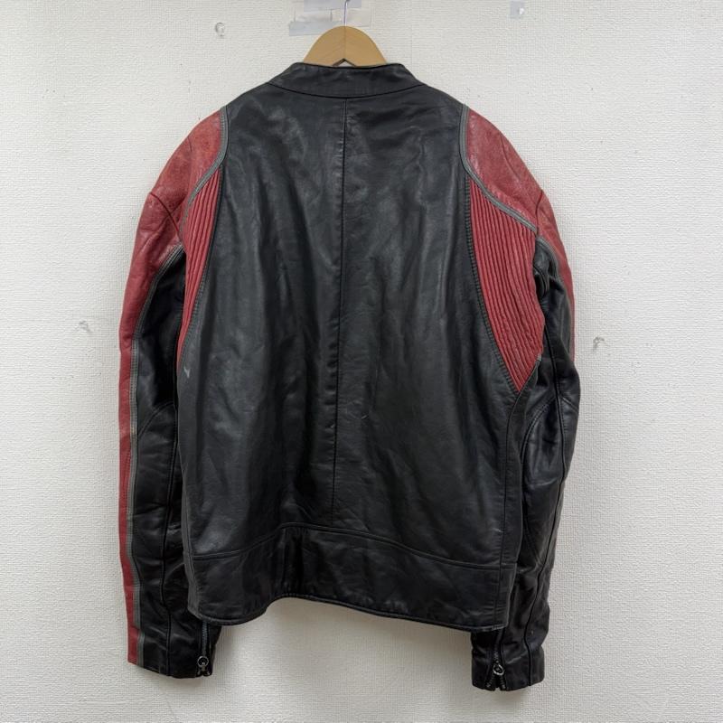 古着 USED ジャケット、上着 レザージャケット ビンテージ ライダース レザー ジャケット 本革 革ジャン バイカー 黒 / ブラック / black X 赤 / レッド / red メンズ USED 古着 中古 50150670