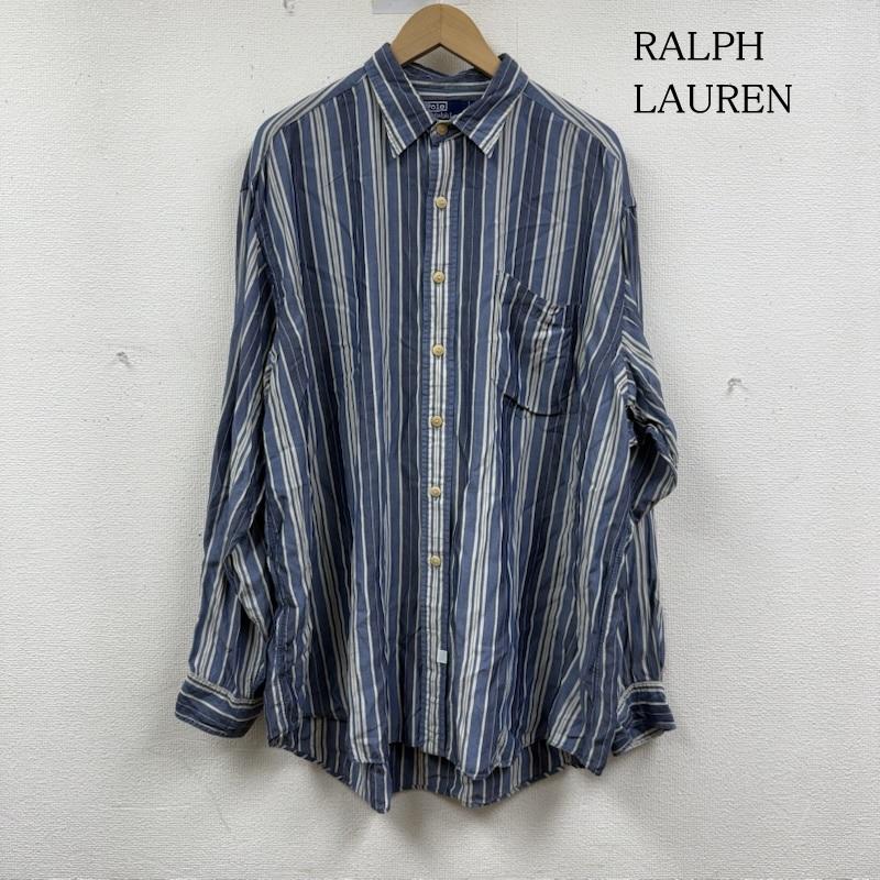 ポロバイラルフローレン Polo by RALPH LAUREN シャツ、ブラウス 長袖 ストライプシャツ長袖 シャツ XL 青 / ブルー / blue X 白 / ホワイト / white メンズ USED 古着 中古 50150685