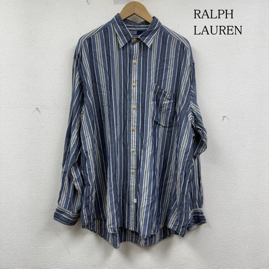 ポロバイラルフローレン Polo by RALPH LAUREN シャツ、ブラウス 長袖 ストライプシャツ長袖 シャツ XL 青 / ブルー / blue X 白 / ホワイト / white メンズ USED 古着 中古 50150685