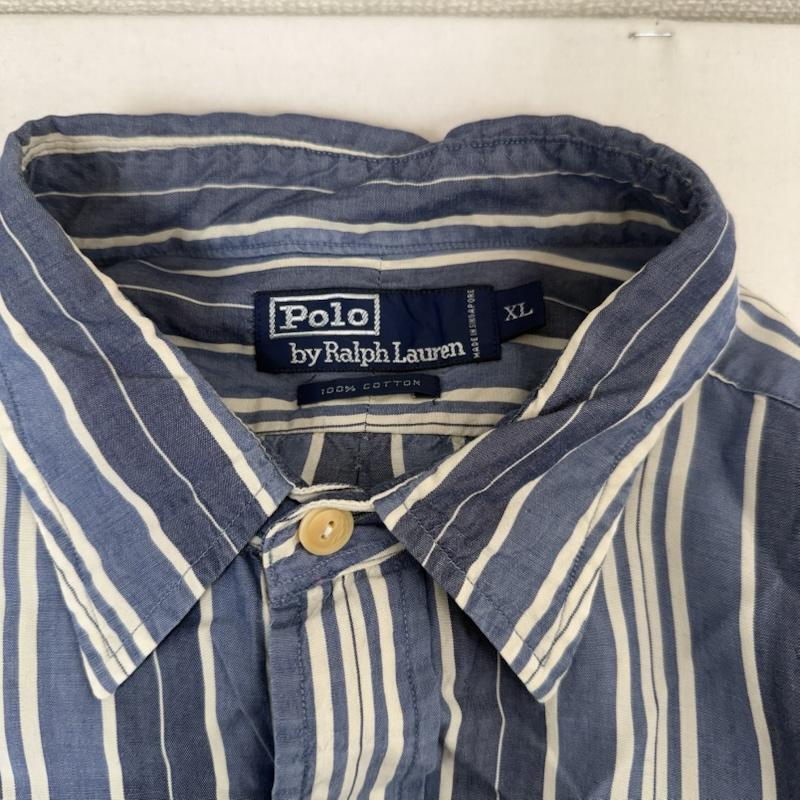 ポロバイラルフローレン Polo by RALPH LAUREN シャツ、ブラウス 長袖 ストライプシャツ長袖 シャツ XL 青 / ブルー / blue X 白 / ホワイト / white メンズ USED 古着 中古 50150685