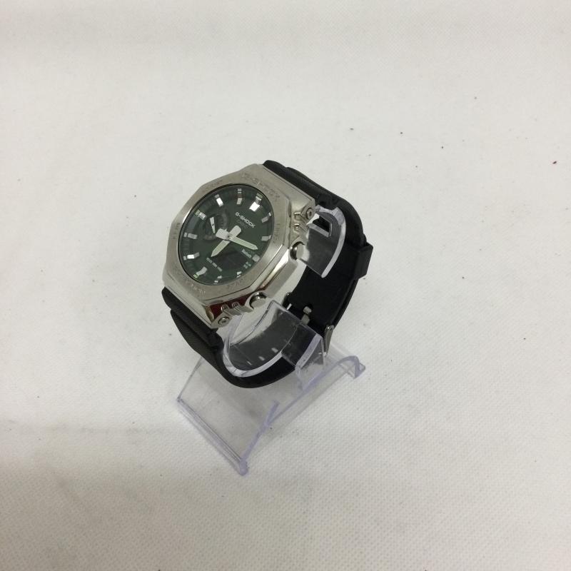 ジーショック G-SHOCK 腕時計 アナログ（クォーツ式） Gショック 腕時計 CASIO 時計 CASIO 2100 シリーズ G-shock ブラック  ソーラー CASIO-GBM-2100 - 黒 / ブラック / black X 緑 / グリーン / green メンズ USED 古着 中古 50150703