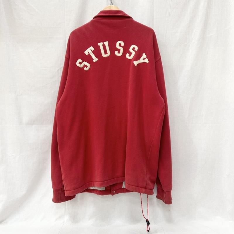 ステューシー STUSSY ジャケット、上着 ジャンパー、ブルゾン 90s OLDSTUSSY 紺タグ ショーンフォントロゴ スウェット コーチジャケット ロゴ刺繍 レッド XLサイズ XL 無地 X ロゴ、文字 赤 / レッド / red メンズ USED 古着 中古 50150705