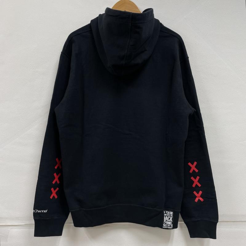 バックチャンネル Back Channel パーカー 長袖 AMSTERDAM アムステルダム プルオーバー パーカー フーディー ロゴ プリント L ロゴ、文字 X プリント 黒 / ブラック / black X 白 / ホワイト / white メンズ USED 古着 中古 50150744