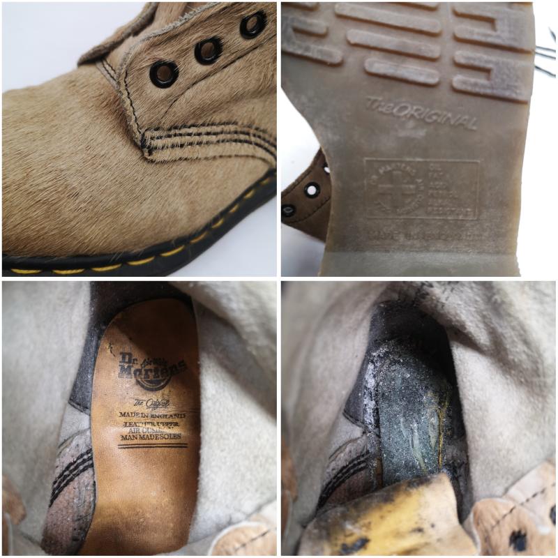 ドクターマーチン Dr.Martens ブーツ 一般 8ホール ハラコ レースアップ ブーツ イングランド製 UK：4 ベージュ / ベージュ / beige レディース USED 古着 中古 50150746