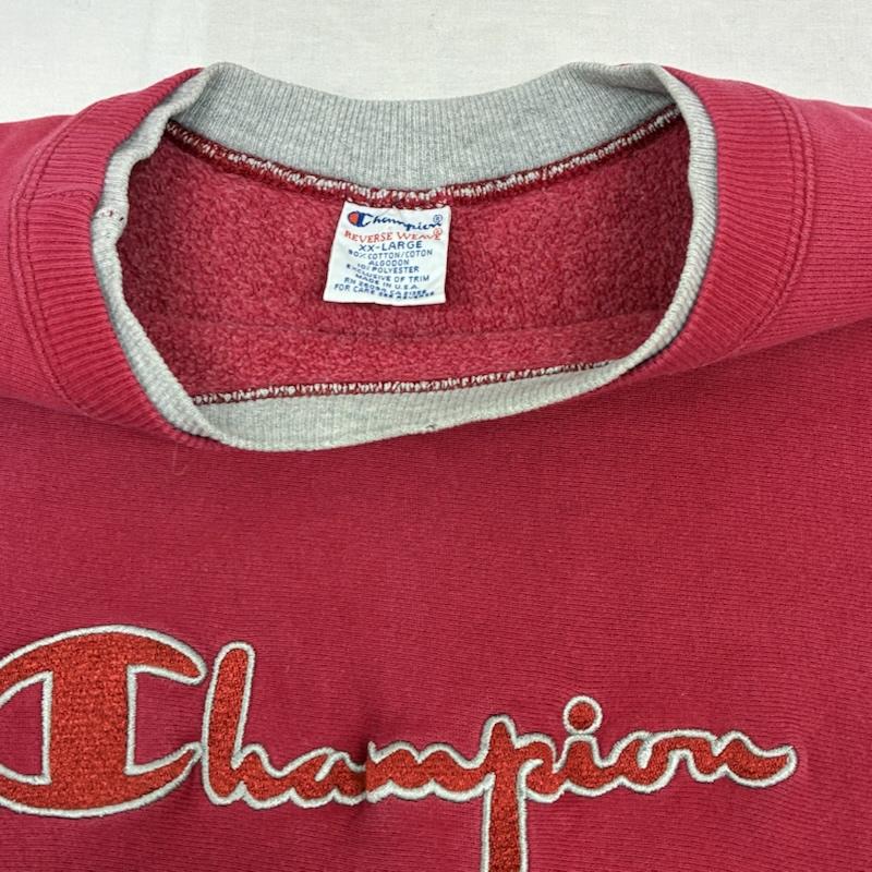 チャンピオン Champion トレーナー 長袖 90s 00s USA製 REVERSE WEAVE リバースウィーブ スウェット トレーナー XXL ロゴ、文字 X 刺繍 赤 / レッド / red メンズ USED 古着 中古 50150772