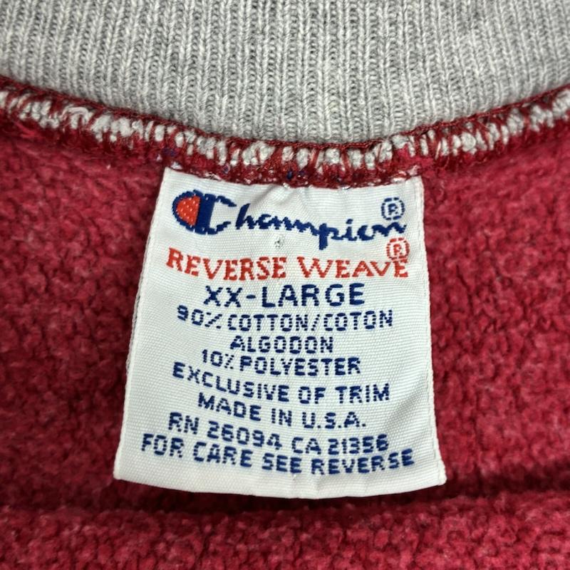 チャンピオン Champion トレーナー 長袖 90s 00s USA製 REVERSE WEAVE リバースウィーブ スウェット トレーナー XXL ロゴ、文字 X 刺繍 赤 / レッド / red メンズ USED 古着 中古 50150772