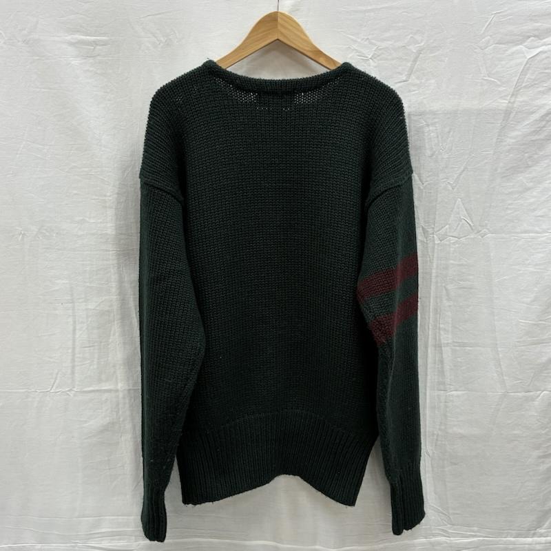 ポロバイラルフローレン Polo by RALPH LAUREN ニット、セーター 長袖 90s 厚手 リブ ニット ウール セーター プルオーバー ロゴ ワッペン L ワンポイント X ロゴ、文字 メンズ USED 古着 中古 50150777