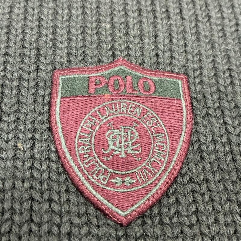 ポロバイラルフローレン Polo by RALPH LAUREN ニット、セーター 長袖 90s 厚手 リブ ニット ウール セーター プルオーバー ロゴ ワッペン L ワンポイント X ロゴ、文字 メンズ USED 古着 中古 50150777