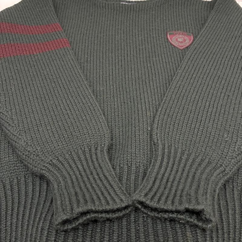 ポロバイラルフローレン Polo by RALPH LAUREN ニット、セーター 長袖 90s 厚手 リブ ニット ウール セーター プルオーバー ロゴ ワッペン L ワンポイント X ロゴ、文字 メンズ USED 古着 中古 50150777