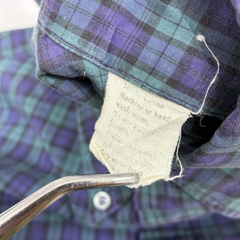 ブルックス ブラザーズ BROOKS BROTHERS シャツ、ブラウス 長袖 60s 70s Est1818 6ボタン BD チェック ロングスリーブ シャツ 16.5 - チェック メンズ USED 古着 中古 50150779