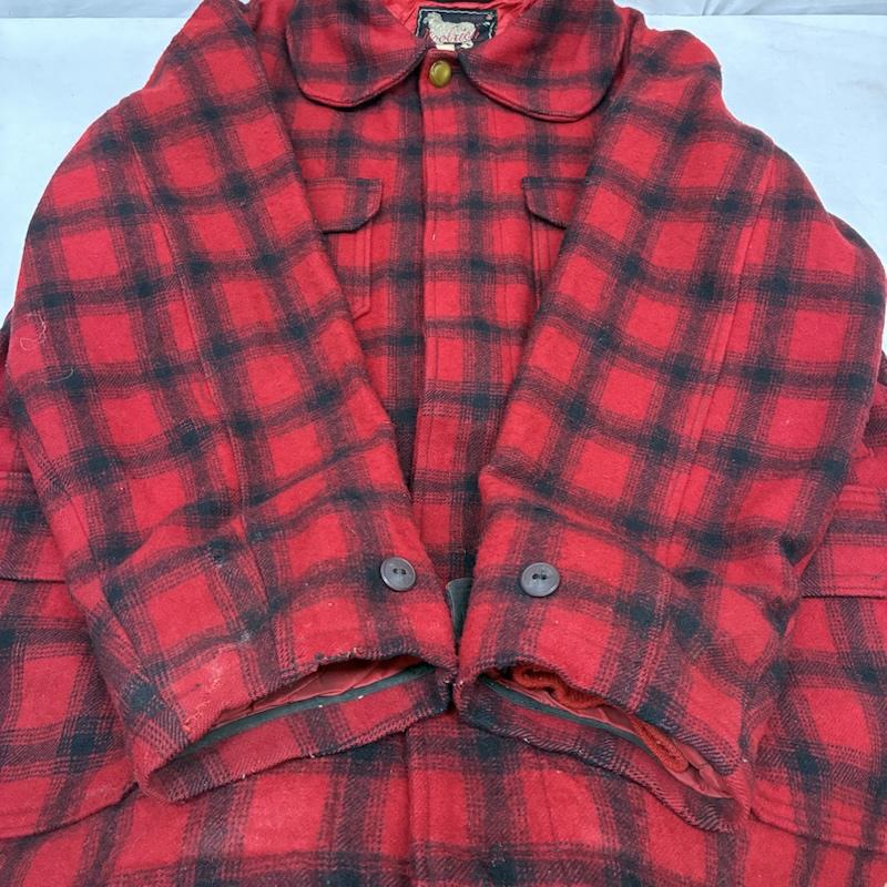 ウールリッチ WOOLRICH ジャケット、上着 ジャンパー、ブルゾン 50s 60s ウール マッキーノ クルーザー ハンティング ジャケット 44 チェック 黒 / ブラック / black X 赤 / レッド / red メンズ USED 古着 中古 50150781
