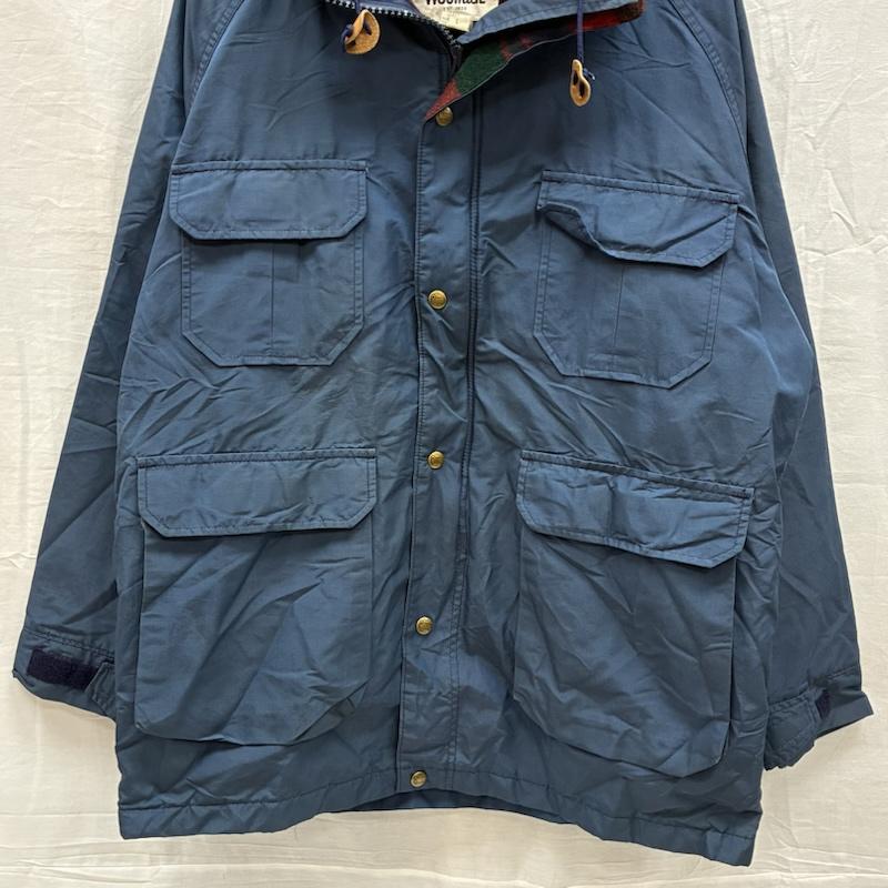 ウールリッチ WOOLRICH ジャケット、上着 ジャンパー、ブルゾン 70s 80s USA製 60/40 ロクヨンクロス チェックライナー マウンテンパーカー L チェック 紺 / ネイビー / navy メンズ USED 古着 中古 50150783