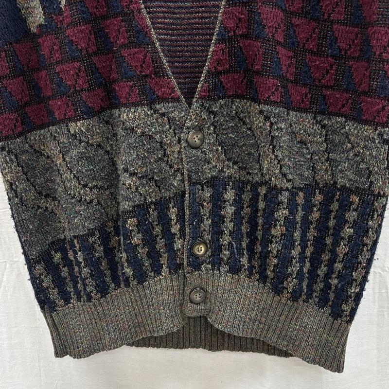 ロンドンフォグ LONDONFOG ベスト ベスト 90年代 ビンテージ USA製 総柄 ニット カーディガン ベスト ビッグサイズ 90s VINTAGE XL メンズ USED 古着 中古 50150788