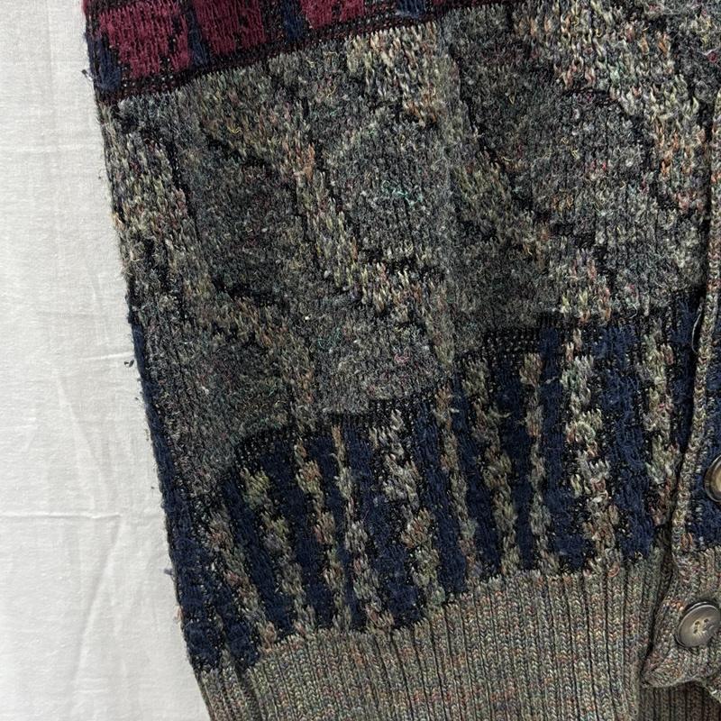 ロンドンフォグ LONDONFOG ベスト ベスト 90年代 ビンテージ USA製 総柄 ニット カーディガン ベスト ビッグサイズ 90s VINTAGE XL メンズ USED 古着 中古 50150788