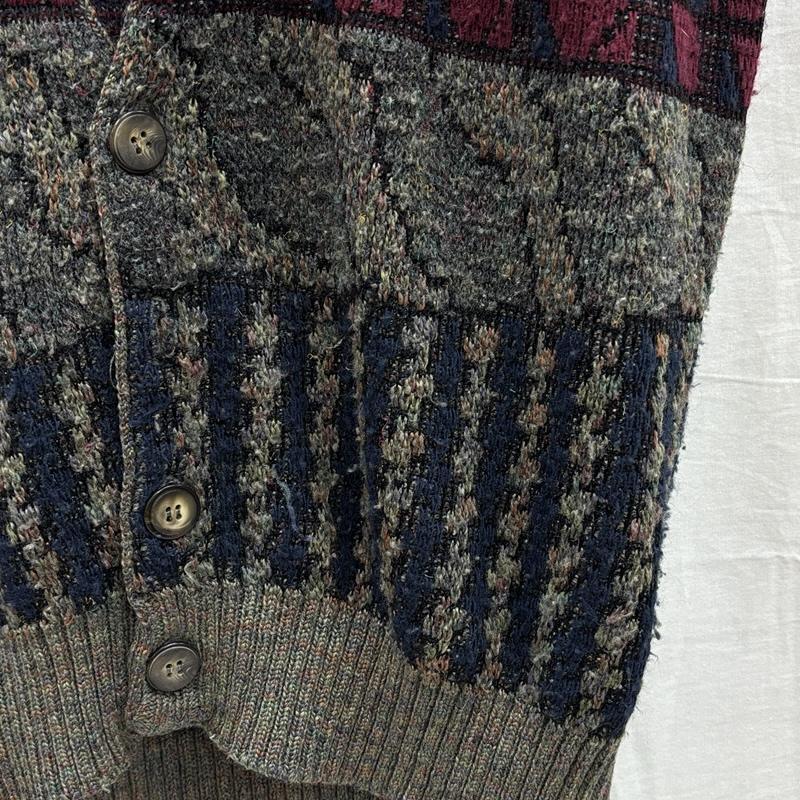 ロンドンフォグ LONDONFOG ベスト ベスト 90年代 ビンテージ USA製 総柄 ニット カーディガン ベスト ビッグサイズ 90s VINTAGE XL メンズ USED 古着 中古 50150788