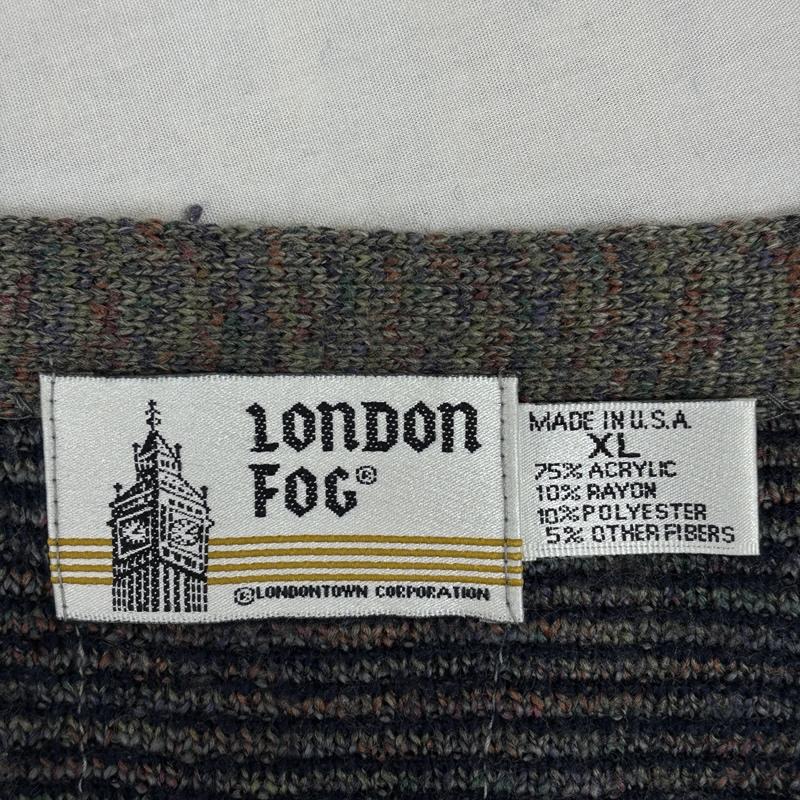 ロンドンフォグ LONDONFOG ベスト ベスト 90年代 ビンテージ USA製 総柄 ニット カーディガン ベスト ビッグサイズ 90s VINTAGE XL メンズ USED 古着 中古 50150788