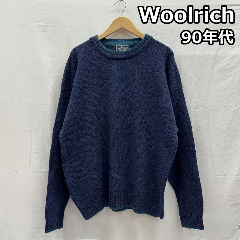 ウールリッチ WOOLRICH ニット、セーター 長袖 90年代 ビンテージ 香港製 クルーネック ニット セーター ビッグサイズ 90s VINTAGE XL メンズ USED 古着 中古 50150789