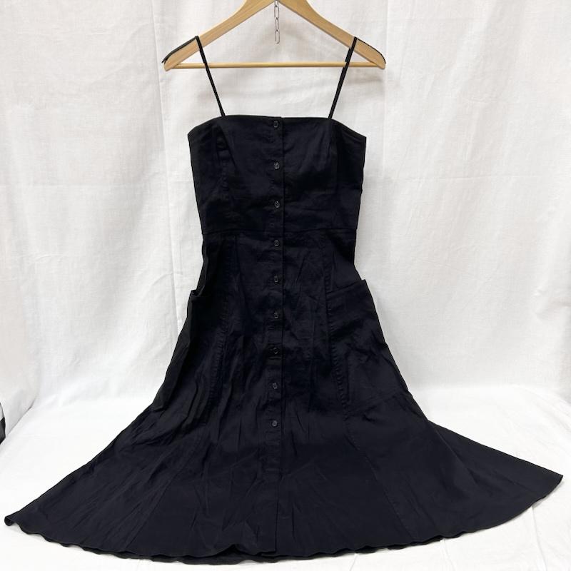 セオリー theory ワンピース ロングスカート リネン混 キャミソールワンピース BLACK 0 0 無地 黒 / ブラック / black レディース USED 古着 中古 50150819