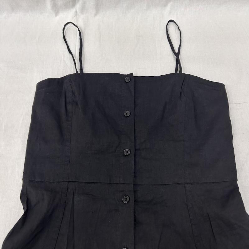セオリー theory ワンピース ロングスカート リネン混 キャミソールワンピース BLACK 0 0 無地 黒 / ブラック / black レディース USED 古着 中古 50150819