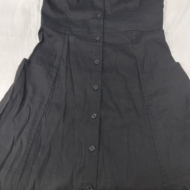 セオリー theory ワンピース ロングスカート リネン混 キャミソールワンピース BLACK 0 0 無地 黒 / ブラック / black レディース USED 古着 中古 50150819