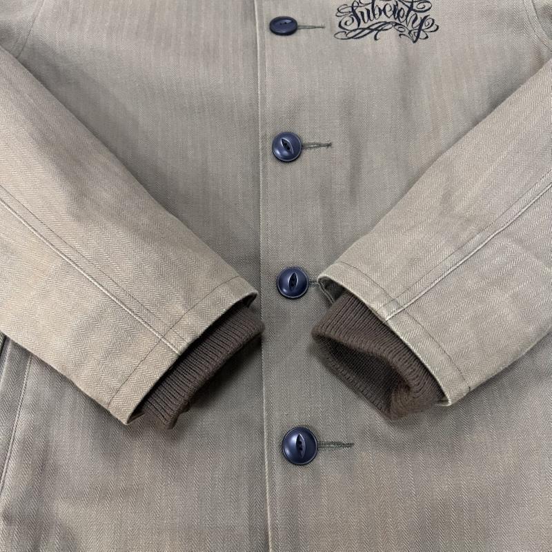 サブサエティ Subciety コート コート一般 ファラオコート ヘリンボーン織 オリーブグリーン M M ロゴ、文字 オリーブグリーン / オリーブグリーン / メンズ USED 古着 中古 50150828