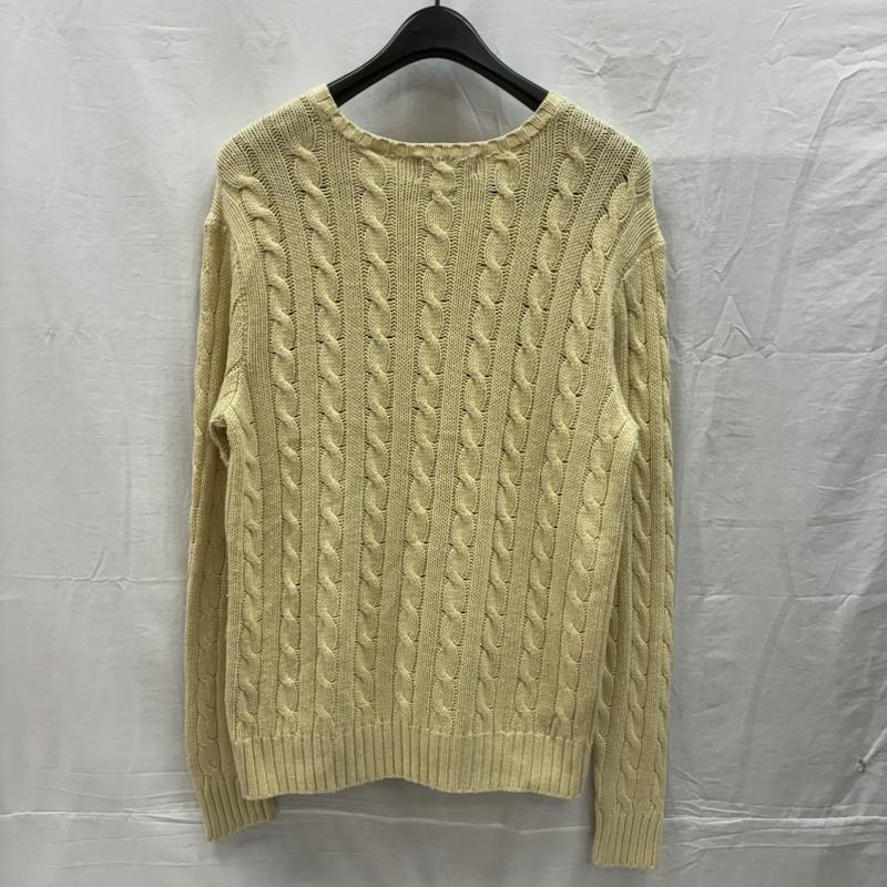 ポロバイラルフローレン Polo by RALPH LAUREN ニット、セーター 長袖 90s シルク リネン ケーブル ニット セーター L アイボリー / アイボリー / メンズ USED 古着 中古 50150834