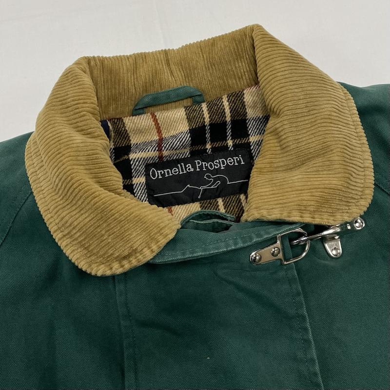古着 USED ジャケット、上着 ジャンパー、ブルゾン Ornella Prosperi ファイヤーマン ジャケット コーデュロイカラー 裏地 チェック - 無地 X チェック 緑 / グリーン / green X キャメル / キャメル / メンズ USED 古着 中古 50150857